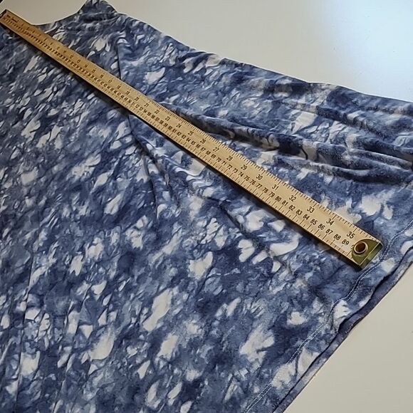 M ATHLETA HIGH NECK SLEEVELESS STRETCH BLUE WHITE ATHLETIC COASTAL DRESS MEDIUM - Picture 5 of 10